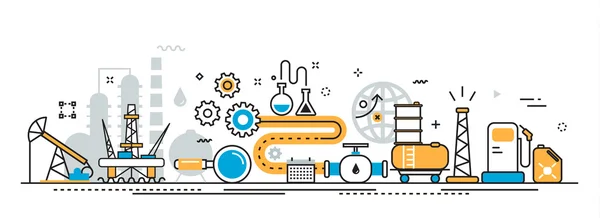 En-tête et pétrole et gaz industrie de production bannière site de processus — Image vectorielle