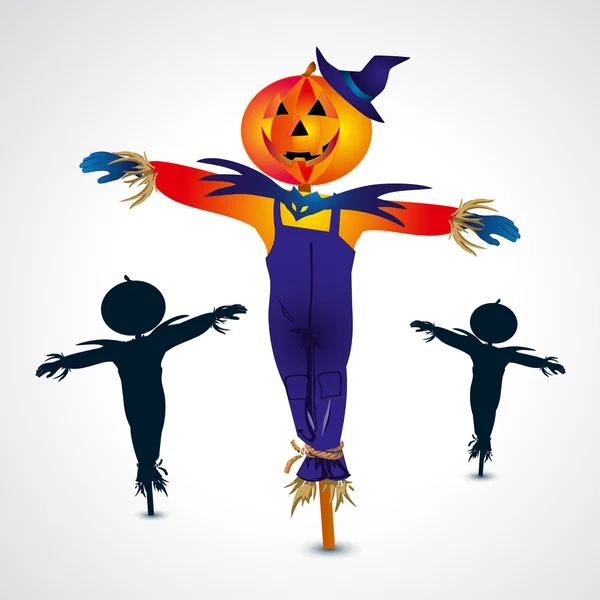 Scarecrows halloween symbol - vector illustration — Stock Vector