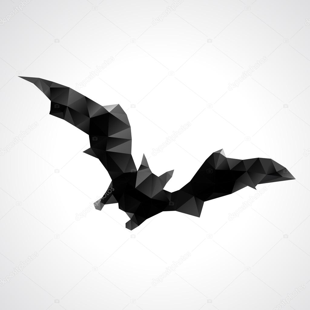 Abstract geometric halloween bat - vector illustration