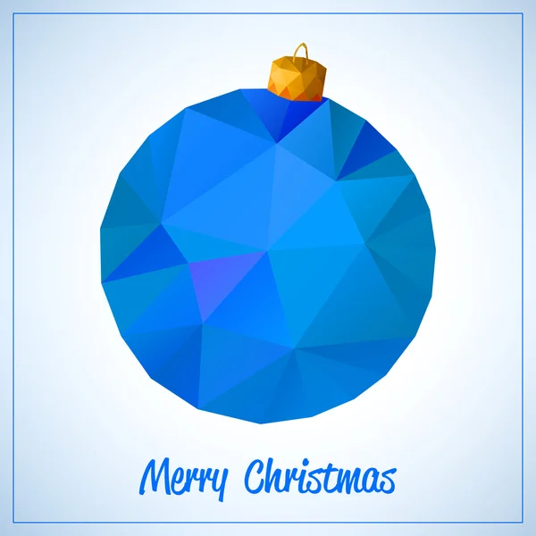 Bonne année et Joyeux Noël symbole vectoriel abstrait - jouet ou balle triangles bleus — Image vectorielle