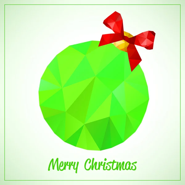 Happy New Year en Merry Christmas abstract vector symbool - groene driehoekjes speelgoed of een bal met strik — Stockvector