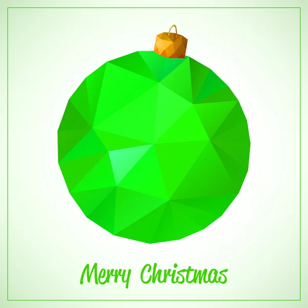 Happy New Year en Merry Christmas abstract vector symbool - groene driehoekjes speelgoed of een bal — Stockvector