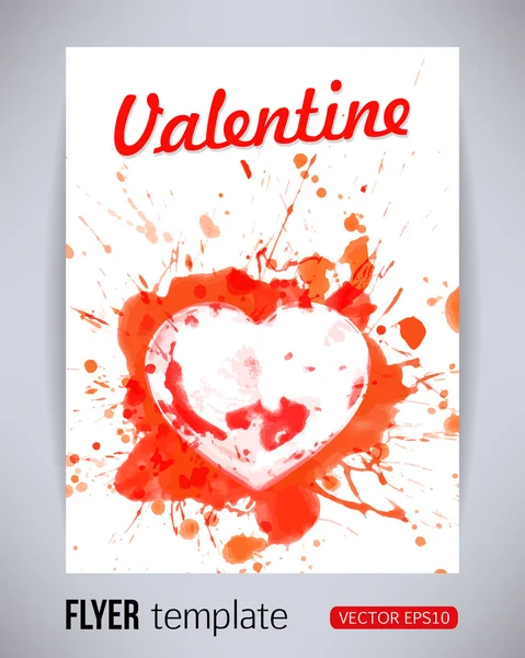 Glad Alla hjärtans dag part röda affischen formgivningsmall med hjärta från stänk. Typografi flyer inbjudan vektor illustration — Stock vektor