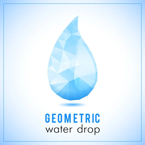 Schönes blaues Maschendreieck geometrischer Wassertropfen - Vektor-polygonales Symbol — Stockvektor
