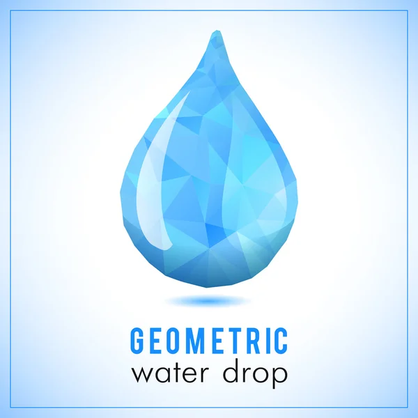 Wunderschönes dunkelblaues Dreieck geometrischer Wassertropfen - Vektor-polygonales Symbol — Stockvektor