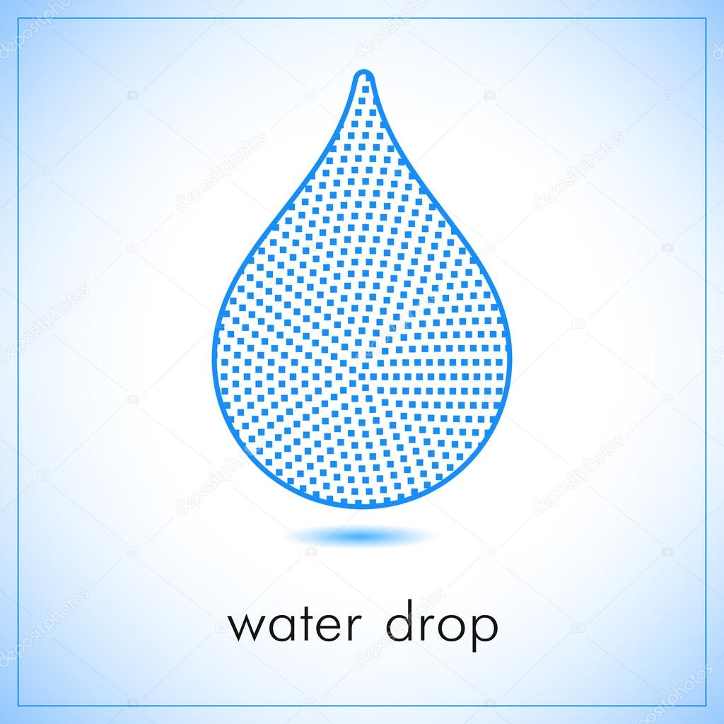 Water drop abstract vector logo design template. Squares shape art creative concept