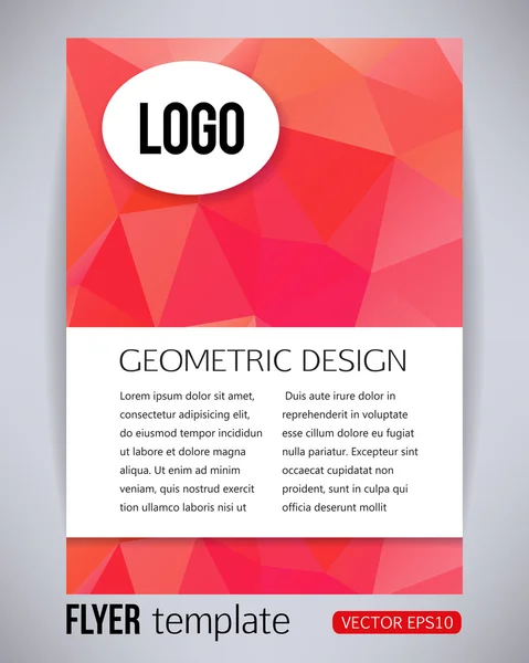 Abstract red and pink rectangle geometric design brochure and flyer template, vector illustration — Stockvector