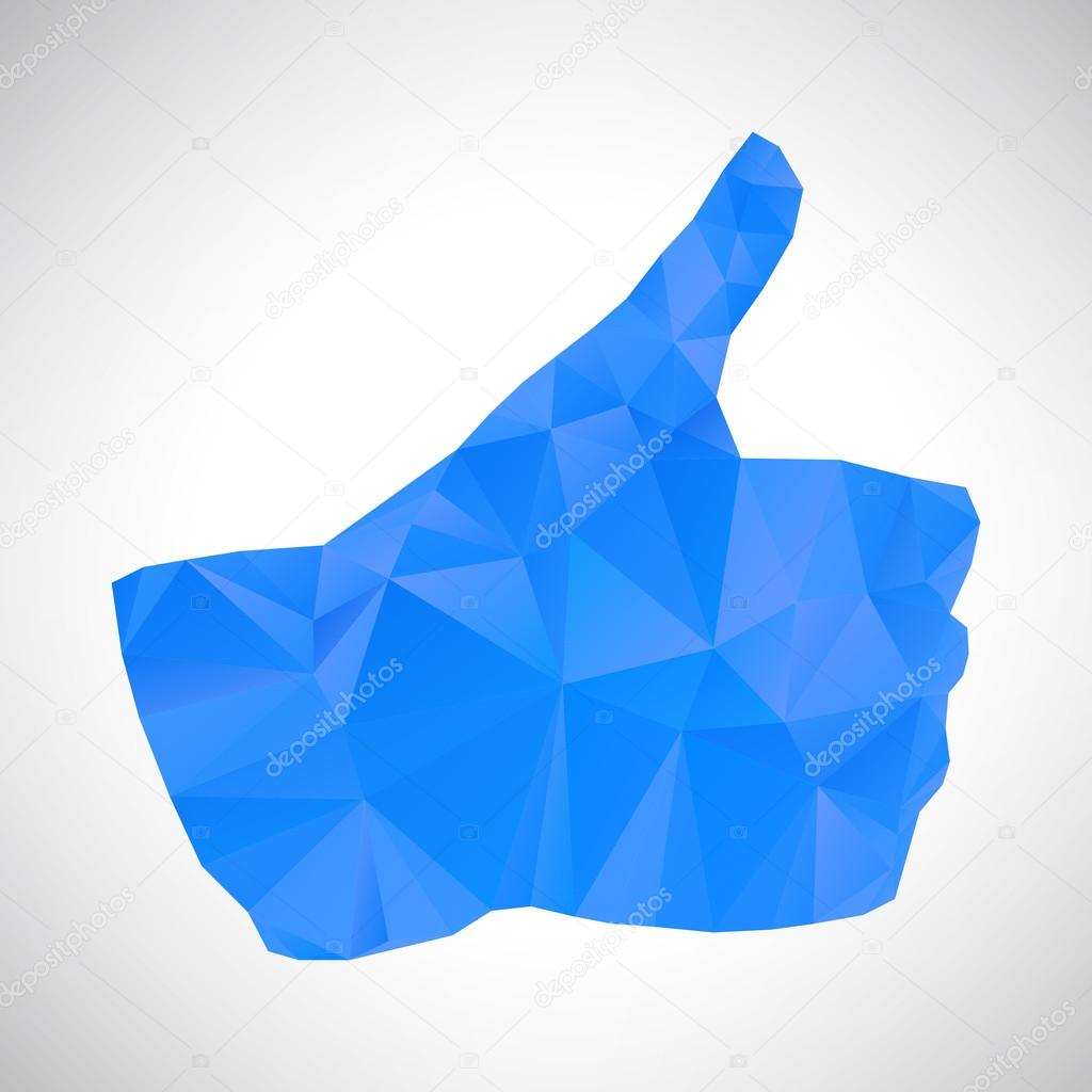 Geometrical vector polygonal blue symbol like from triangles