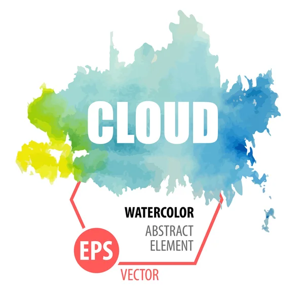 Wet Aquarell Vektor Farbe Wolke Design-Element oder Hintergrund — Stockvektor