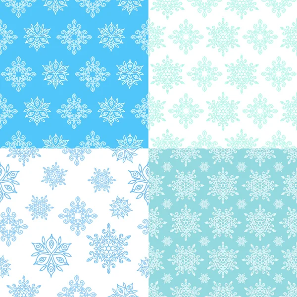 雪のシームレスなパターン背景セット 1 — ストックベクタ