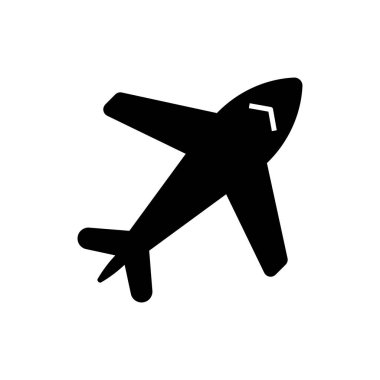 Siyah bir uçak ikonu. vektör illüstrasyonu