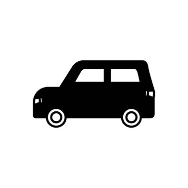 Siyah bir araba ikonu. vektör illüstrasyonu