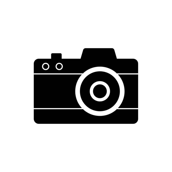 Camera Icon Full Black Style Vector Illustration — Stock Vector
