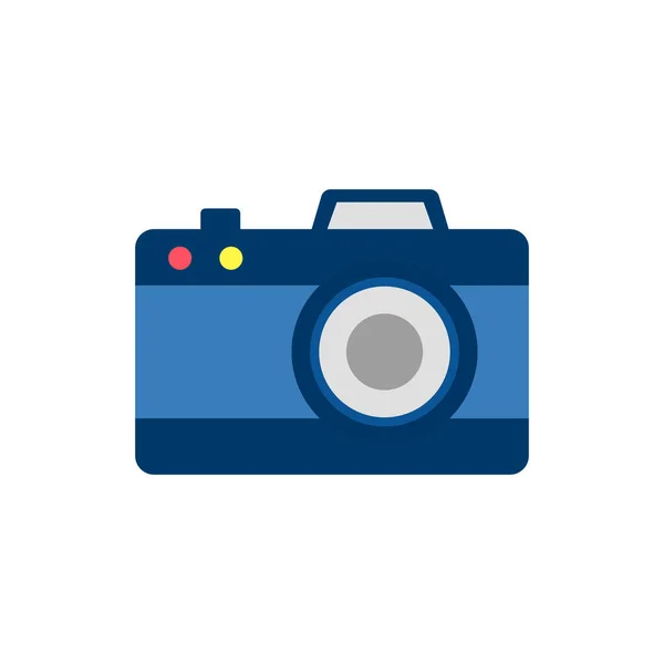 Colored Camera Icon Flat Style Vector Illustration — Stock Vector