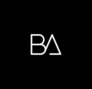 BA harfi alfabe logo tasarım vektörü. B ve A harflerinin baş harfleri, kısa bir isim logosu için uygundur..