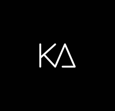 Letter KA alphabet logo design vector. The initials of the letter K and A logo design in a minimal style are suitable for an abbreviated name logo. clipart