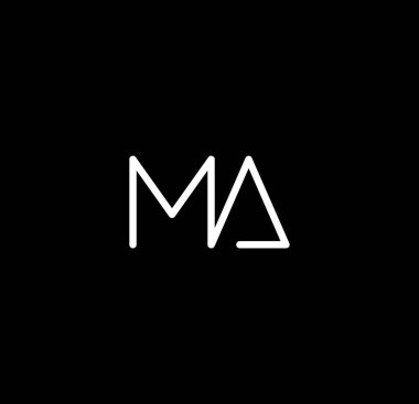 MA harfi alfabe logo tasarım vektörü. M harfinin baş harfleri ve A logosu tasarımı kısa bir isim logosu için uygundur..