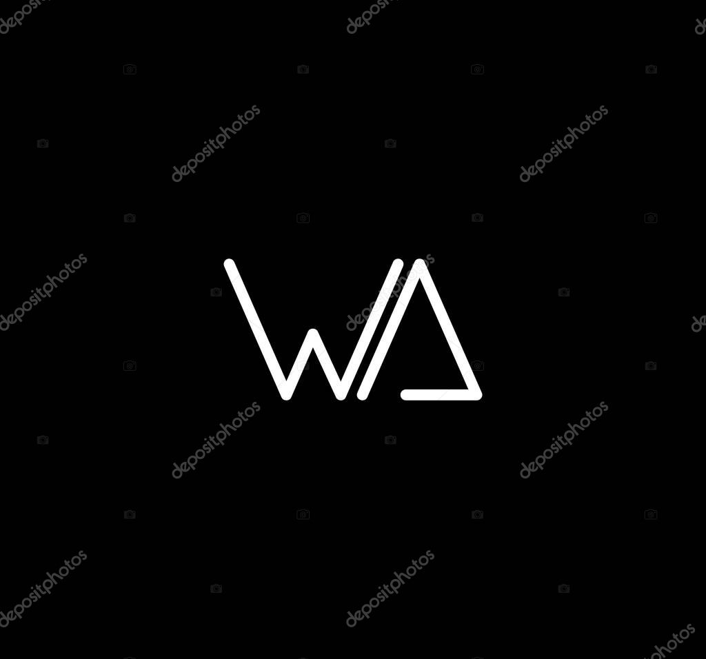 Letter WA alphabet logo design vector. The initials of the letter W and A logo design in a minimal style are suitable for an abbreviated name logo.
