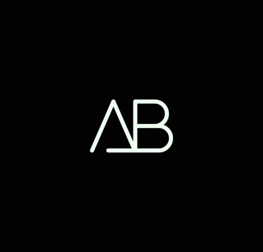Harf AB alfabe logo tasarım vektörü. A ve B harflerinin baş harflerinin logo dizaynı kısa bir isim logosu için uygundur..