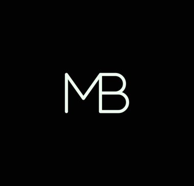 Harf MB alfabe logo tasarım vektörü. M ve B harfi logo tasarımının baş harfleri kısaltılmış bir isim logosu için uygundur.