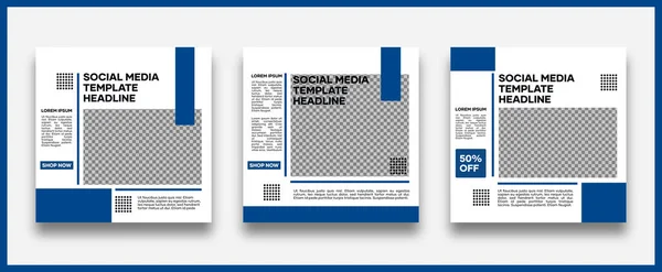 Colección Plantillas Redes Sociales Azul Adecuado Para Publicaciones Redes Sociales — Archivo Imágenes Vectoriales