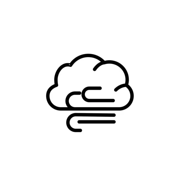 구름과 바람의 아이콘 날씨와 아이콘 스타일 Vector — 스톡 벡터