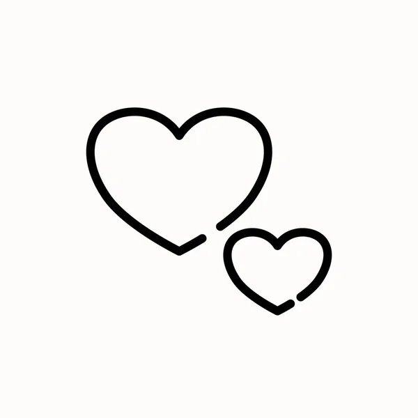 Icône Cardiaque Icône Amour Affection Icône Style Contour Vecteur — Image vectorielle