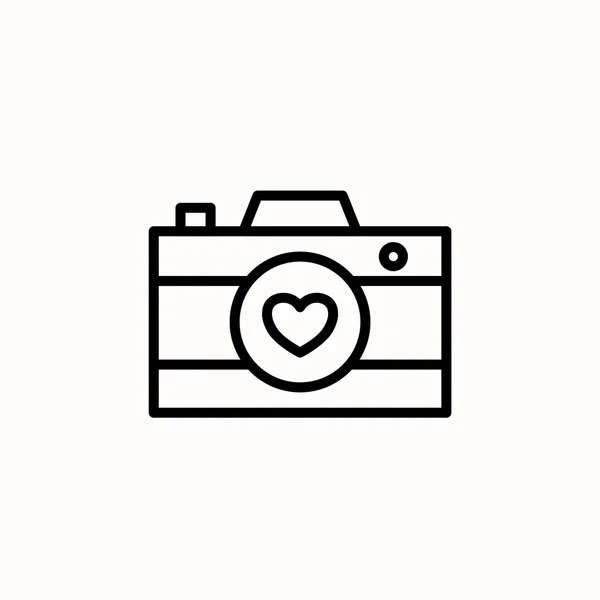 Love Camera Icon Love Affection Icon Outline Style Icon Vector — Stock Vector