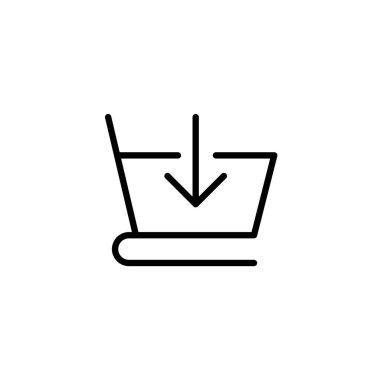 Sepet simgesine ekle. E-ticaret temalı simge tasarımı. Taslak biçimi simgesi. Vektör