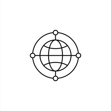 Atomik dünya ikonu. Yapay zeka ikonu tasarımı. Vektör