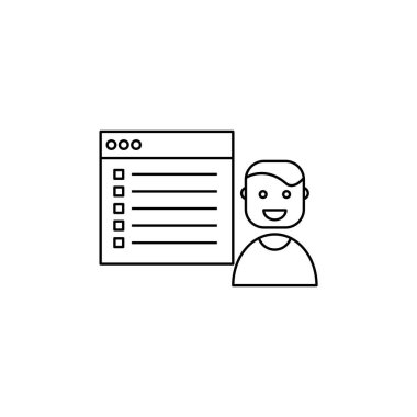 Kontrol paneli yönetici simgesi. Bir yönetici karakter ikonu. Vektör