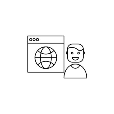 Web sitesi yönetici simgesi. Bir yönetici karakter ikonu. Vektör