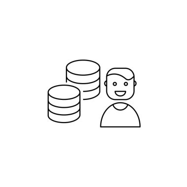 Veritabanı yöneticisi simgesi. Bir yönetici karakter ikonu. Vektör