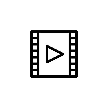 Video oynatıcı simgesi. Müzik ve video multimedya simgeleri. Vektör