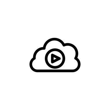 Bulut video simgesi. Müzik ve video multimedya simgeleri. Vektör