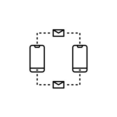 İleti simgesi gönder. Mesajlaşma, sohbet ve iletişim simgeleri. Vektör