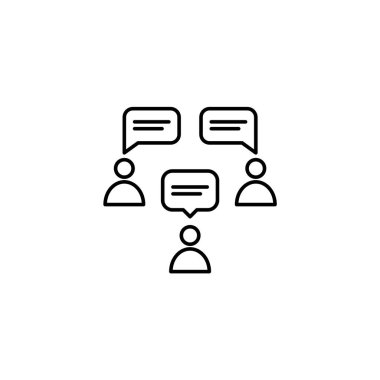 Örgüt tartışma illüstrasyon simgesi. Organizasyon ve takım çalışması ikonu. Vektör
