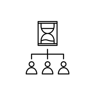 Organizasyon zaman işlem simgesi. Organizasyon ve takım çalışması ikonu. Vektör