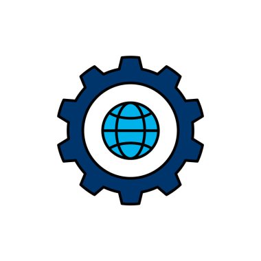 Web sitesi ve ağ hizmetleri. Teknoloji ve yapay zekanın yansıması. Vektör simgesi