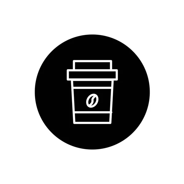 Icona Della Tazza Caffè Stile Circolare Nero Simbolo Della Tazza — Vettoriale Stock