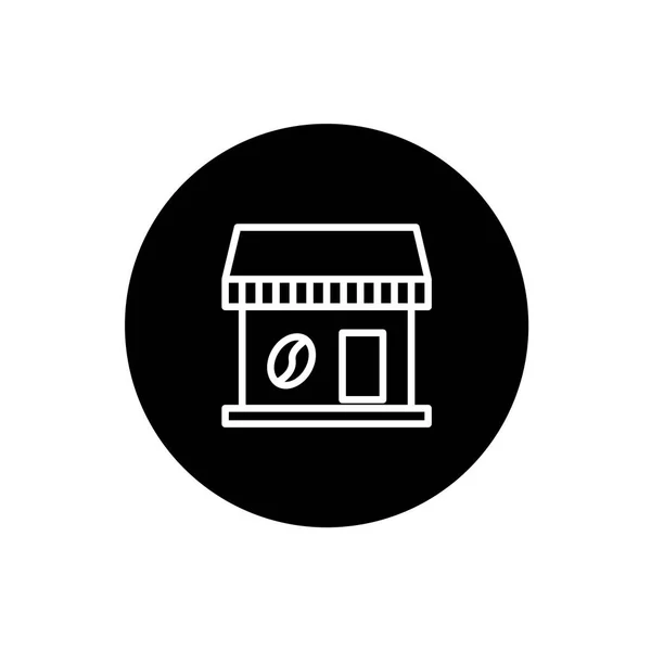 黒い円形のスタイルでコーヒーショップのアイコン コーヒーショップのシンボル ベクターイラスト — ストックベクタ