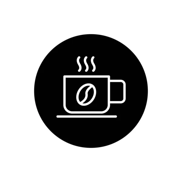 Icona Caffè Stile Circolare Nero Simbolo Del Caffè Illustrazione Vettoriale — Vettoriale Stock