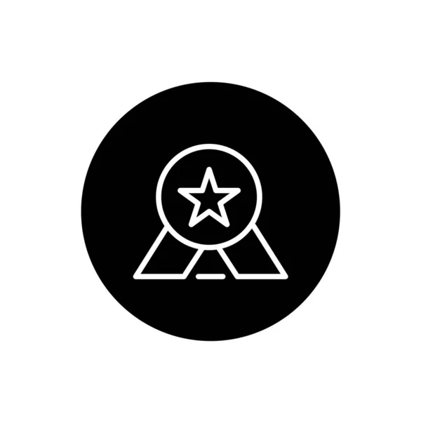 Εικονίδιο Βραβείου Μαύρο Κυκλικό Στυλ Σύμβολο Βραβείου Εικονογράφηση Διανύσματος — Διανυσματικό Αρχείο