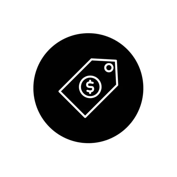 Price Tag Icon Black Circular Style Price Tag Symbol Vector — Stock Vector