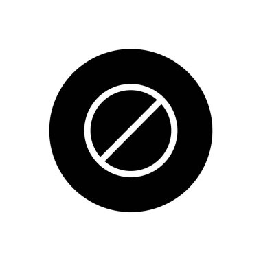 Simgeyi pasifleştir. Siyah yuvarlak stil işaret simgesini pasifleştir. Vektör