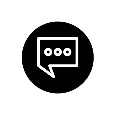 Kabarcık sohbet simgesi. Siyah yuvarlak sohbet işareti. Vektör