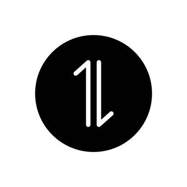 Mobil veri simgesi. Gezici veriler için siyah yuvarlak şekilli ok sembolü. Vektör