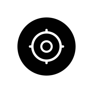 GPS simgesi. Siyah yuvarlak şeklinde GPS işareti. Vektör