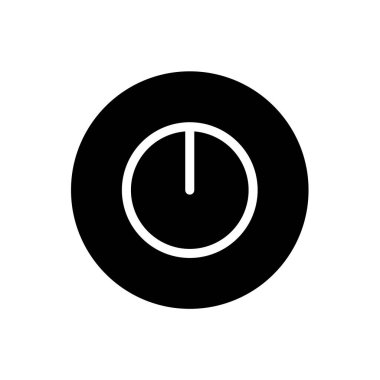 Güç simgesi. Güç düğmesi simgesi siyah yuvarlak şeklinde. Vektör