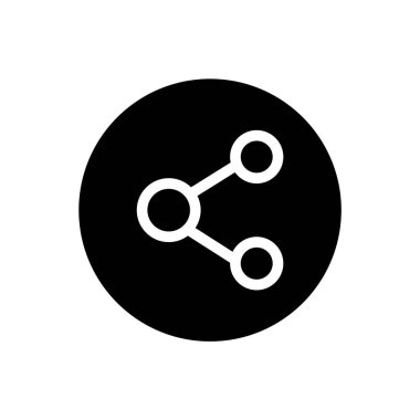 Simgeyi paylaş. Siyah yuvarlak stil paylaşım işareti. Vektör